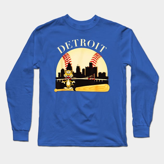 Baseball tiger of Detroit city Long Sleeve T-Shirt by Dreamsbabe